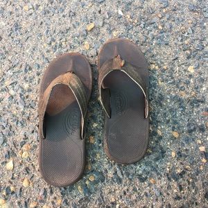 Rainbow flip flops (worn)